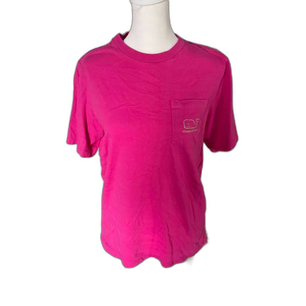 Vineyard Vines pink vintage whale logo cotton short sleeve shirt L